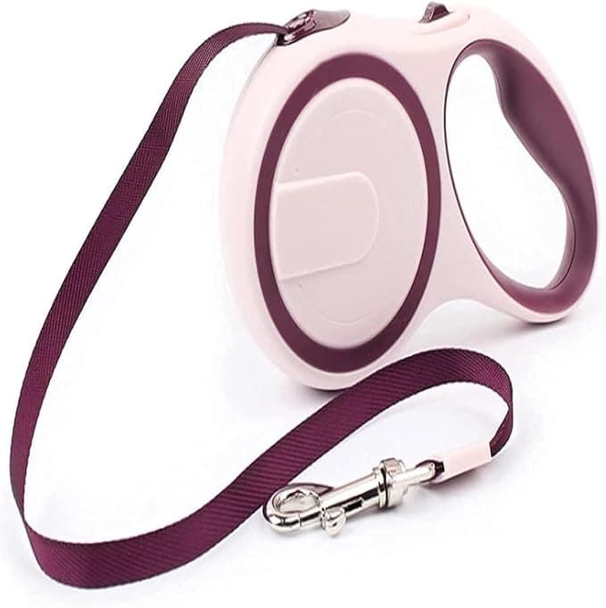 Flexi 5 m Extendable Lead for Dogs up to 20 kg, Non-Slip Handle with Quick Lock and Release, Extendable Up to 5 M Automatic Retractable Dog Training (Colour: Pink