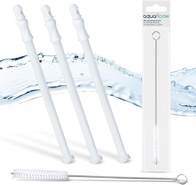 Aquafloow DeLonghi 5313232961 Transparent Milk Suction Tube 15.8 cm + Cleaning Brush for Cleaning Coffee Machines, Straws, Bottles, Cups - Image 1