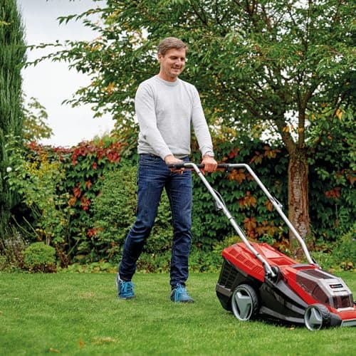 Einhell Tondeuse à Gazon sans Fil GE-CM 36/36 Li (Power X-Change, Lithium-ION, Moteur électrique sans Charbon, réglage de la Hauteur de Coupe à 6 Positions, avec 2 Batteries 4 Ah + 2 chargeurs) - Image 8