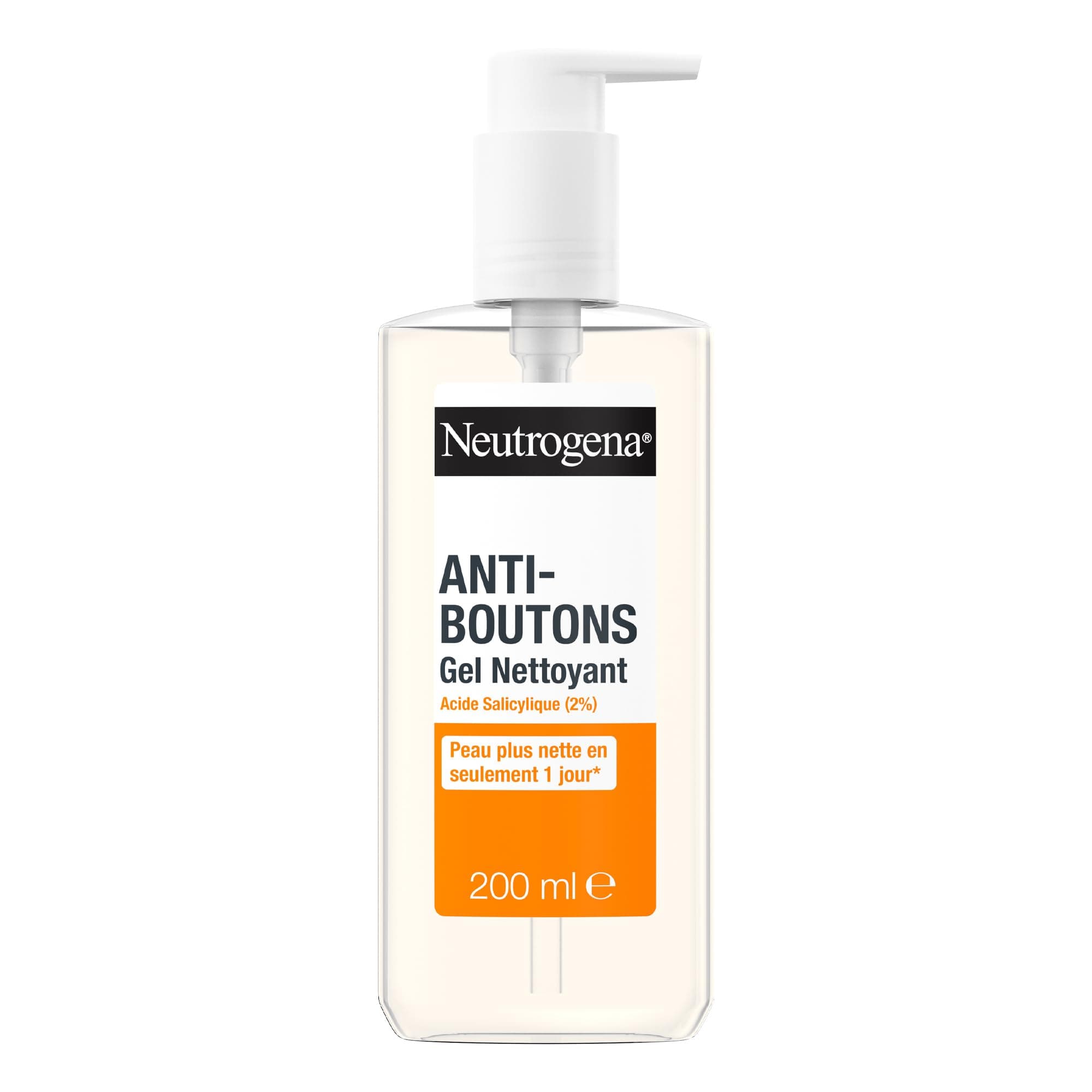 Neutrogena – Gel Nettoyant Anti-Boutons (flacon-pompe de 200 ml) – Nettoyant visage à l'acide salicylique (2%) – Élimine l'excès de sébum et les impuretés pour une peau plus nette en seulement 1 jour* - Image 9