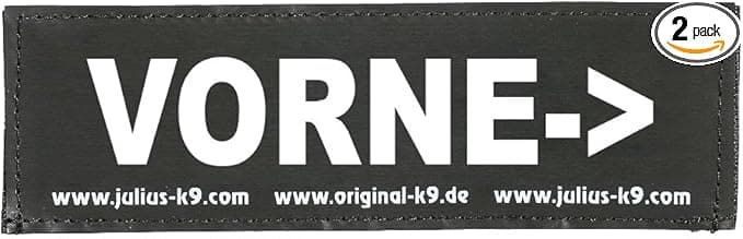 Julius-K9 JULIUS-K9 162lr-k-31062, Original Interchangeable Patches for Harnesses, Size: Small, Reflective, Phosphorescent, 1 Pair, Vorne- >