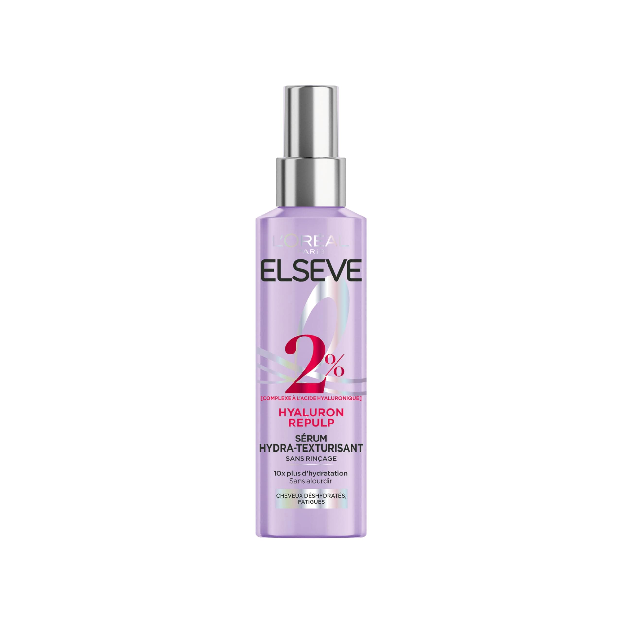 L'ORÉAL PARIS Hydra-Texturising Serum for Dehydrated and Tired Hair - 72H Hydration with Hyaluronic Acid - Elseve Hyaluron Repulp - 150 ml