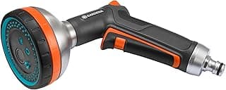 Gardena Pistolet d'arrosage multi-applications Premium de Gardena : pistolet d'arrosage et de nettoyage, 5 formes de pulvérisation, filtre, robuste (18317-20)