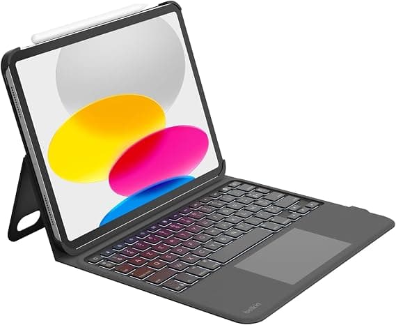 Belkin Everyday Keyboard Case for iPad 10th Generation with Stand, Backlit, Multi-Touch Keys, Apple Pencil Compartment, Wireless AZERTY Keyboard for iPad 10.9 Inch - Image 1