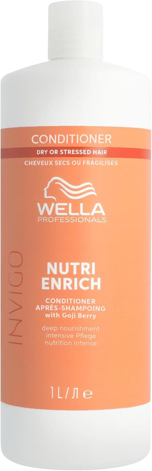 Wella Professionals Invigo Nutri Enrich Anti-Frizz Nourishing Conditioner with Oleic Acid and Goji Berries - Restores Dry and Damaged Hair 1L - Image 1