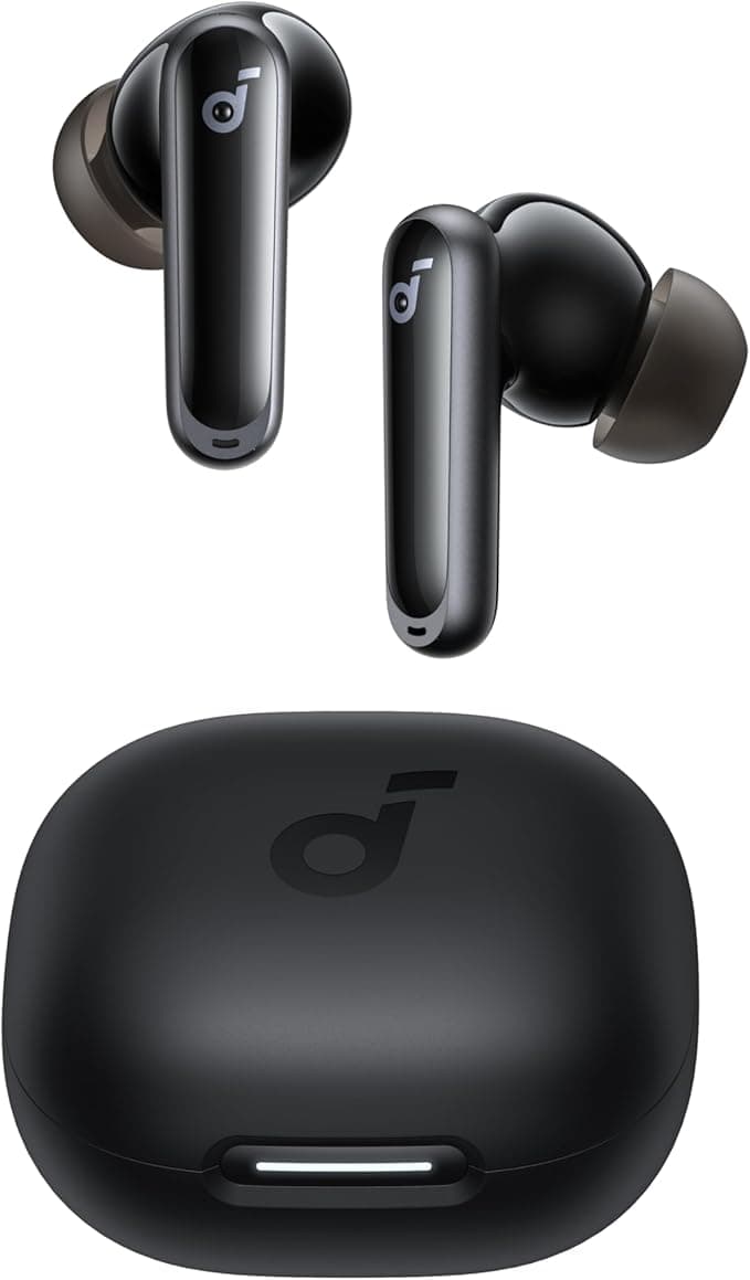 Anker Soundcore Anker P40i Wireless Bluetooth Headphones, Adaptable Noise Reduction, Powerful Bass, 60 Hours of Battery Life, 2-1 Case and Phone Holder, IPX5, Wireless Charging, Bluetooth 5.3