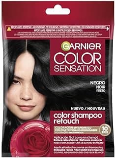 Garnier Color Shampoo Retouch Coloration Permanente Noir - 100% Couverture Cheveux Blancs - Dure Jusqu'à 4 Semaines