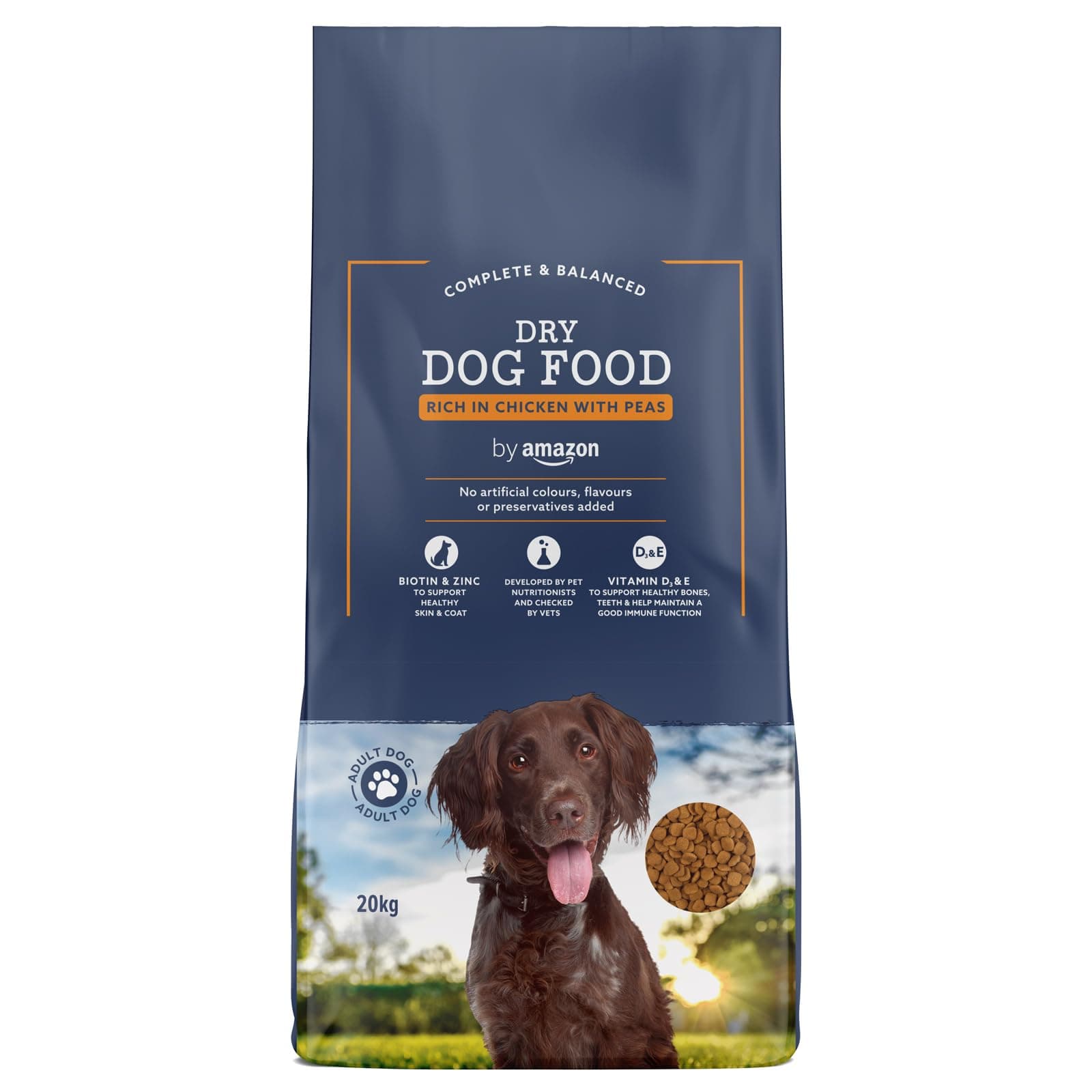 by Amazon - Croquettes Complètes Pour Chien Adulte, Poulet aux Pois, 20kg, lot de 1 - Image 1