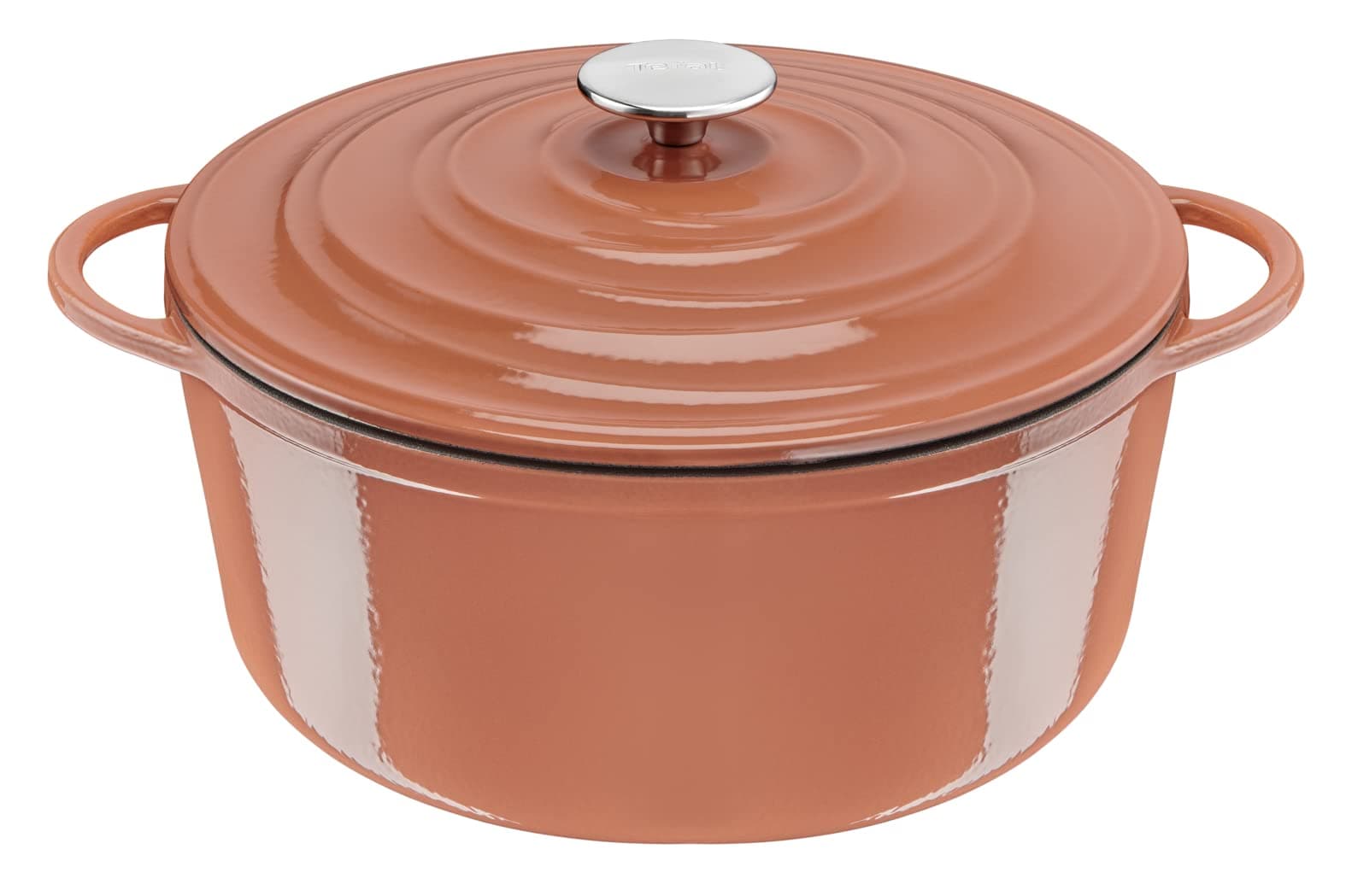 Tefal Tefal Lov E2600505 Cast Steel Round Casserole Dish 29 cm Induction Oven, Ecodesign, Slow and Healthy Cooking, Recipe Ebook Included, Terracotta