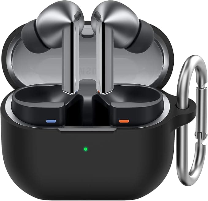 AhaStyle Case for Samsung Galaxy Buds 3 FE (2025) / Galaxy Buds3 Pro and Galaxy Buds 3 (2024) Silicone Scratch-Resistant Protective Case Cover Compatible with Samsung Galaxy Buds3 Series (Black)