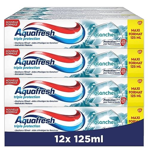 Aquafresh Dentifrice Triple Protection Blancheur, Pour Des Dents Fortes et Une Haleine Fraiche, Lot de 12x125ml - Image 3