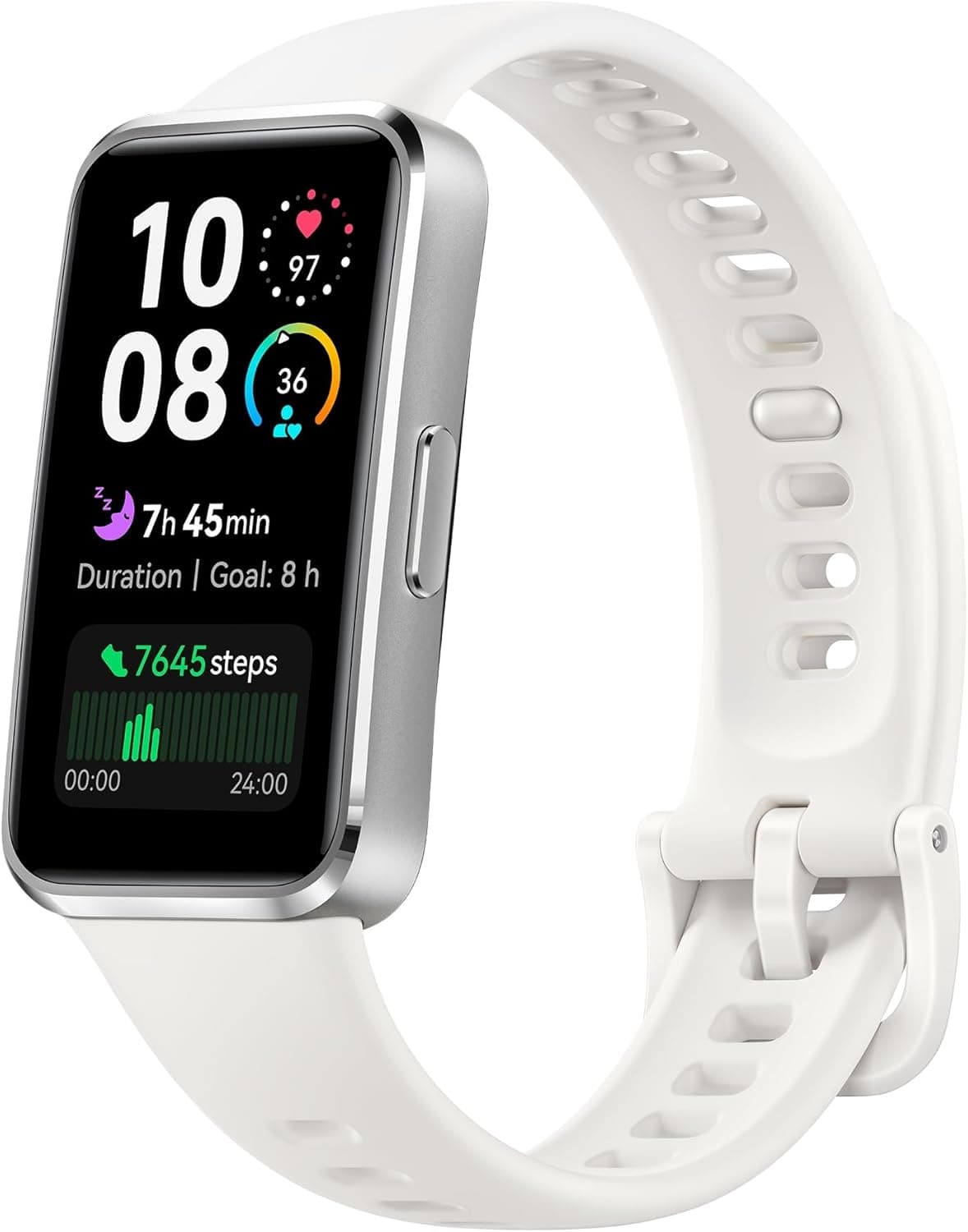 Huawei HUAWEI Band 10 Montres connectées, Surveillance de la Condition Physique par IA, Analyse du Sommeil, VRC, 14 Jours d'utilisation maximale, Boîtier en enalliage d'aluminium, iOS & Android, Blanc