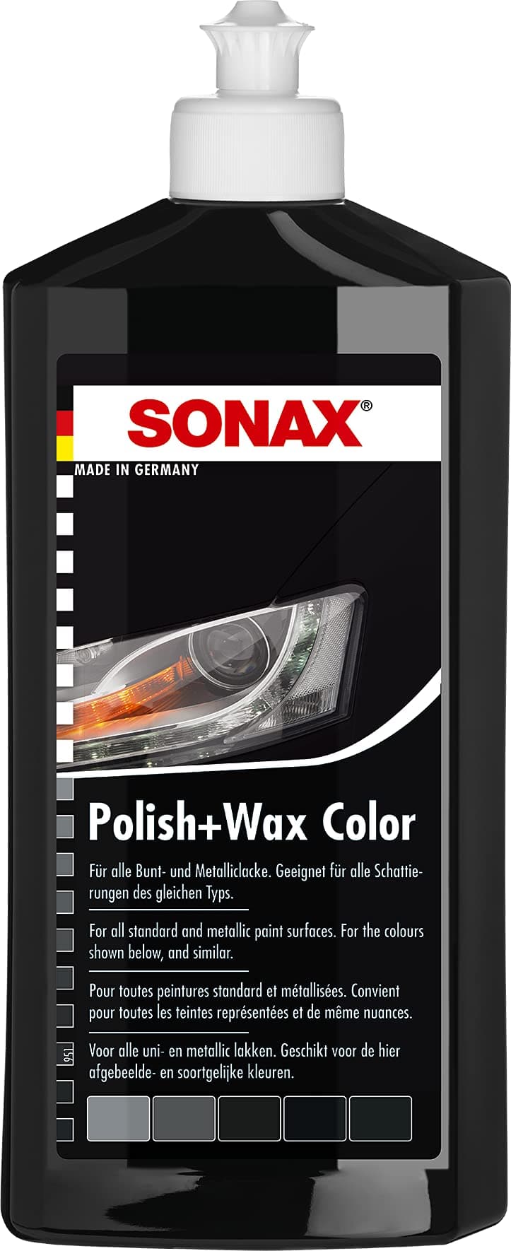 SONAX Polish+wax color noir (500 ml) avec cire de Carnauba et pigments de couleur blanc pour polir et protéger | Réf: 02961000-810 - Image 9