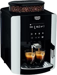 KRUPS Arabica Silver Espresso Bean Grinder, Coffee Maker, Espresso Machine, Automatic Espresso Machine, LCD Screen EA817810