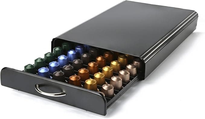 Nespresso Coffee Pod Capsule Holder Metal Storage Drawer Holder for 60 Pieces - Image 1