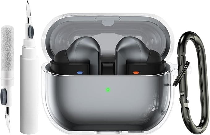 YLK Case for Samsung Galaxy Buds 3 Pro/Buds 3 Women Men, Shockproof Soft TPU Case, Support USB-C Charging and Wireless Charging (Transparent)