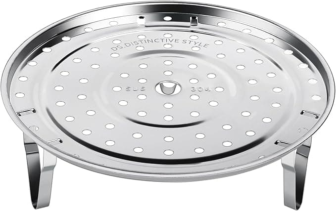 Steam Tray Round Steamer Rack With Removable Legs - Chinese Stainless Steel Steaming Rack For Instant Pot Pressure Cooker - Instant Pot Multifunctional Accessories Steamer Basket - Image 1