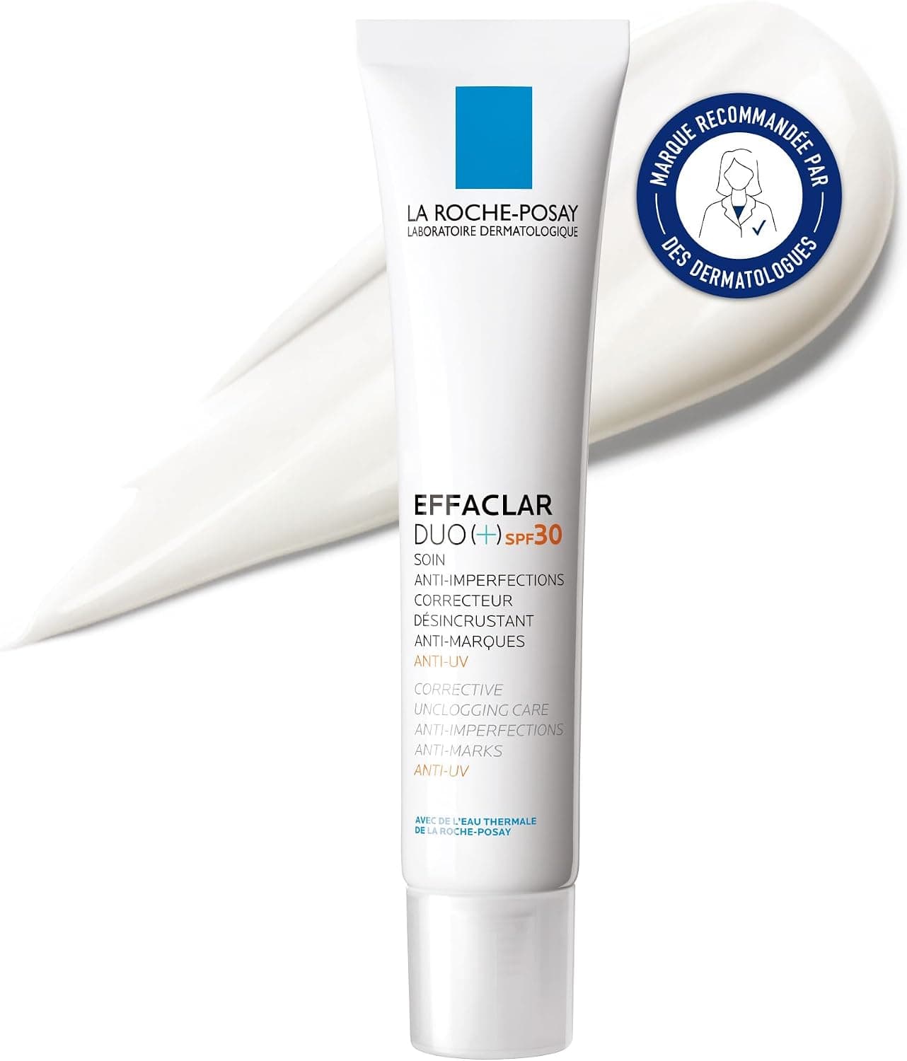 La Roche-Posay - Soin Effaclar DUO+ SPF 30 - Soin Visage Complet Anti Imperfection, Anti-Marques, Anti-Récidive et Anti-UV - Enrichi en Acide Salicylique et Vitamine E - Peaux Grasses et Sensibles - Image 1