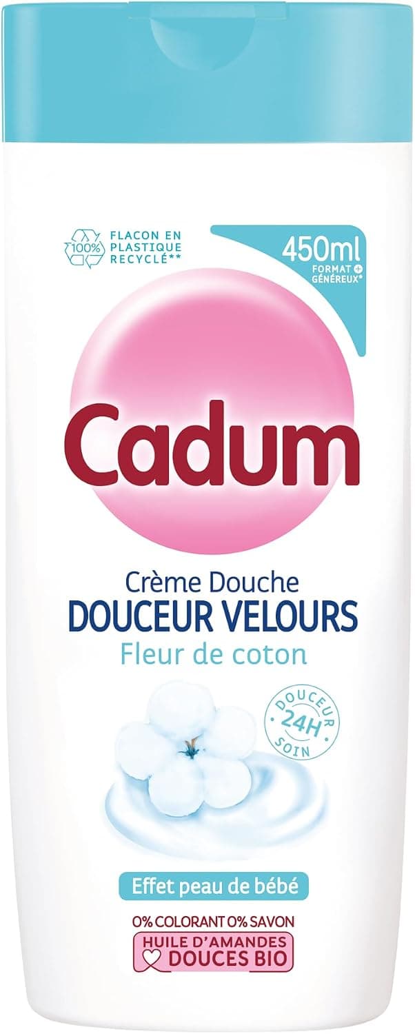 Cadum Soft Velvet Cotton Flower Shower Cream, 450 ml - Image 1
