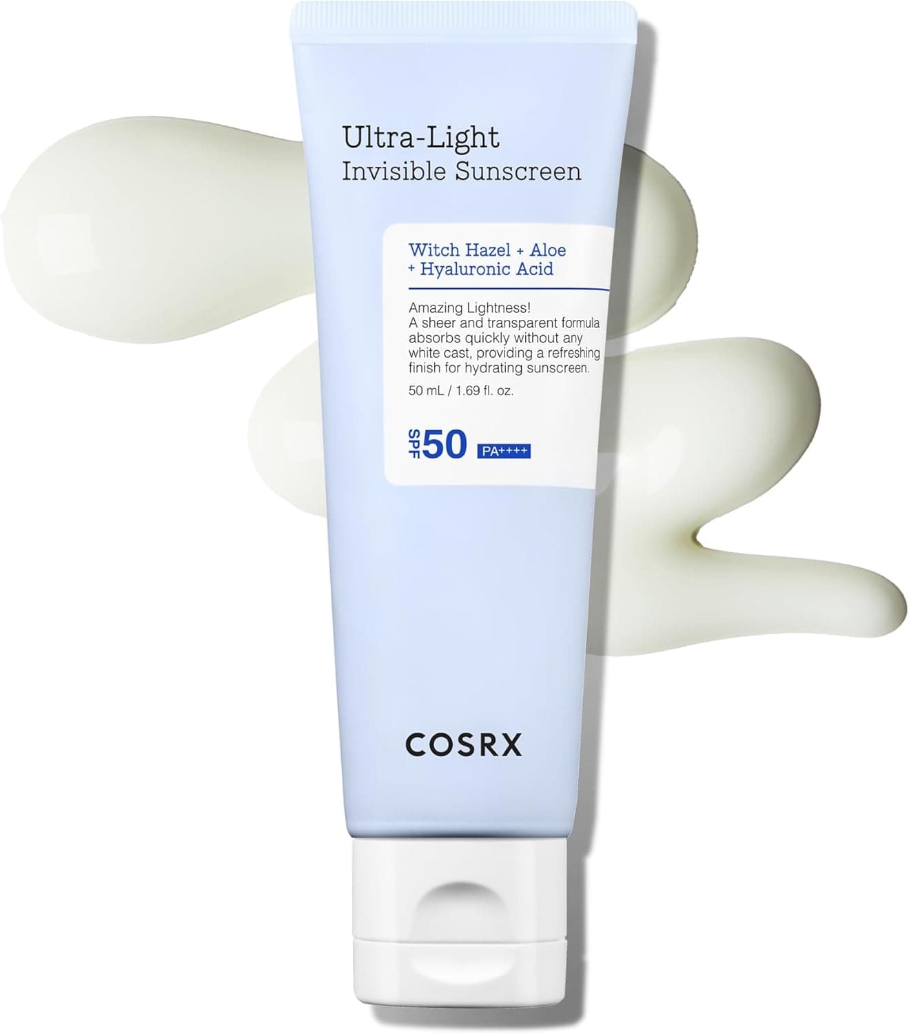 COSRX COSRX Ultra Light Invisible Sunscreen | SPF50 PA++++, Pas d'écran solaire White Cast, léger et à absorption rapide, protection UV, hydratation boost pour peau endommagée par le soleil, Korean Skincare