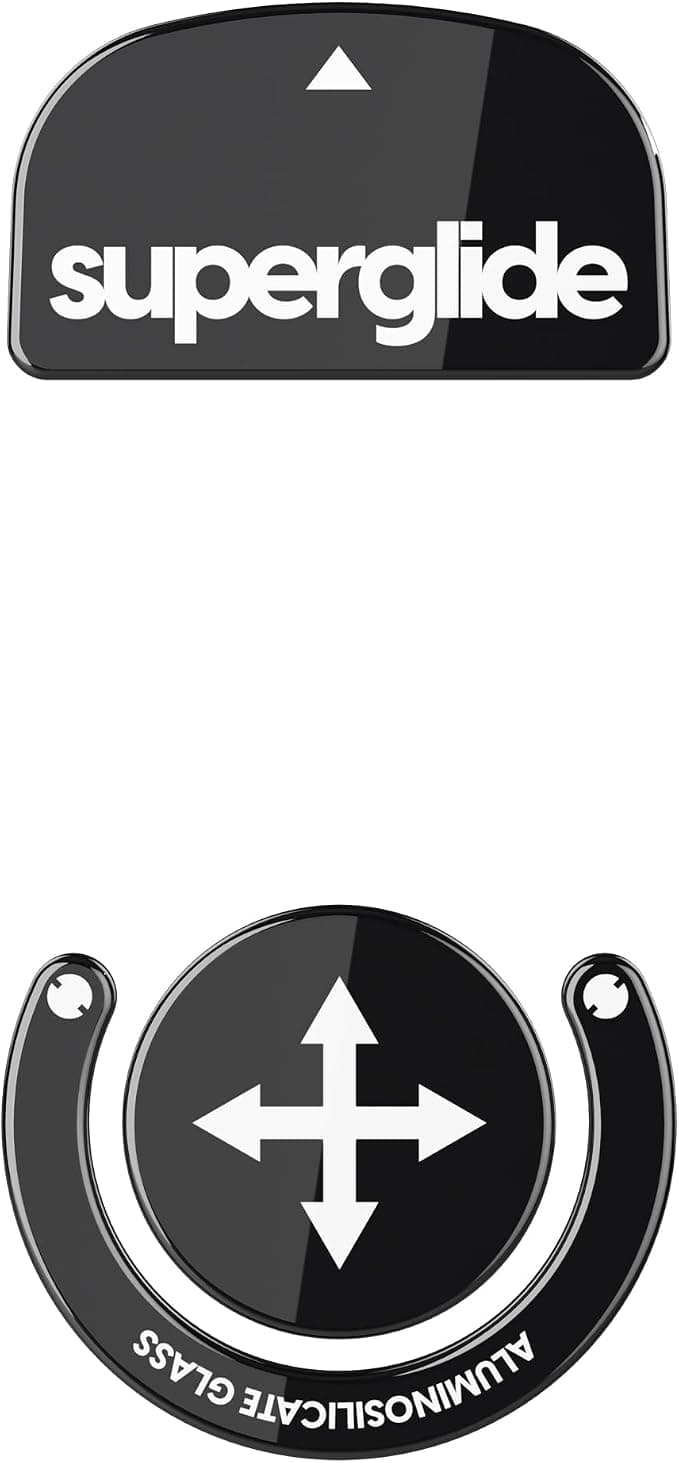 Superglide Ultra Strong Glass Mouse Pads Ultra Fast Smooth Durable for Logitech G Pro X Superlight (Black) - Image 1