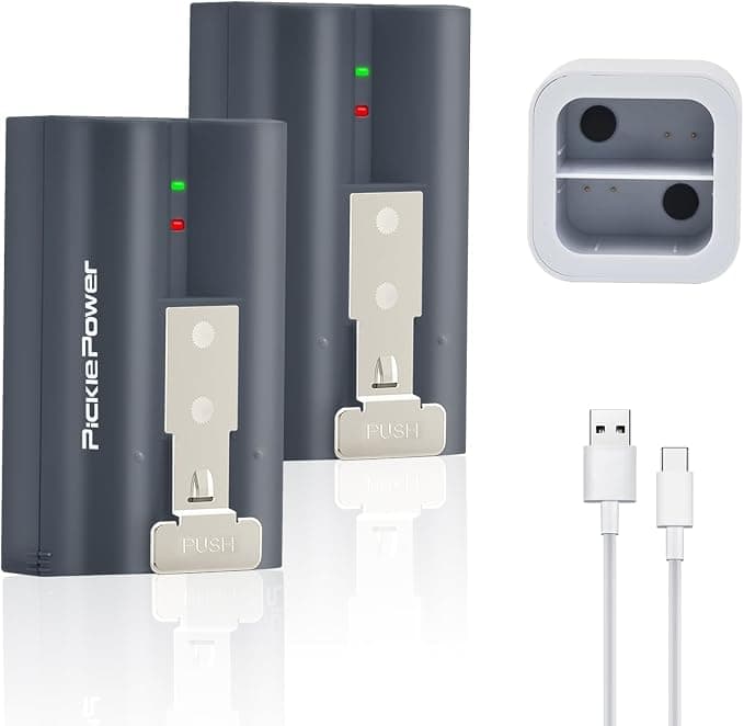 Pickle Power 2 x Ring Video Doorbell Rechargeable Battery 3.65V 6040mAh with Charging Station for Ring Video Doorbell 2/3/3plus/4, Stick Up Cam (2/3Gen - Image 1