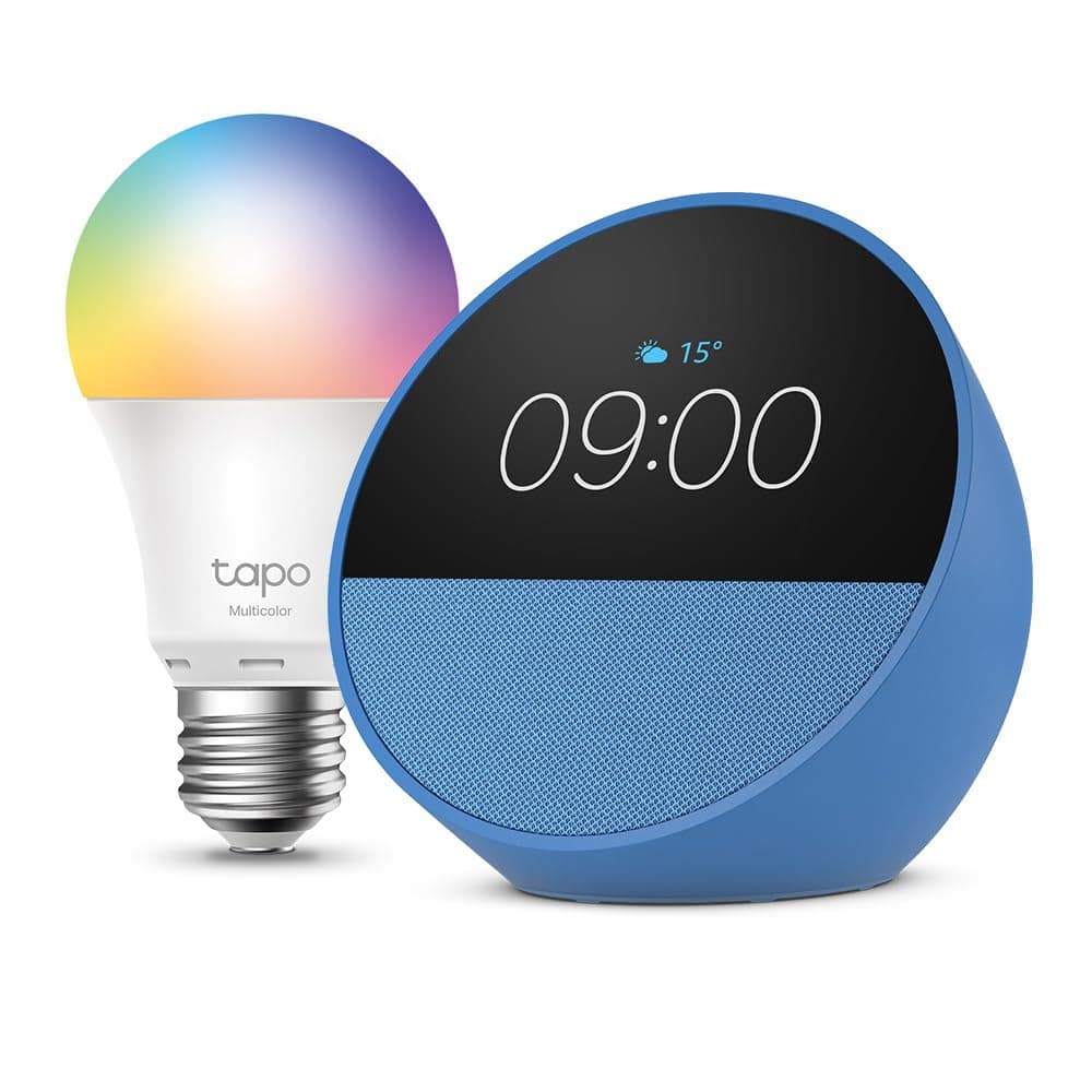 Echo Spot | Bleu + Tapo L530EA ampoule connectée LED (E27), Fonctionne avec Alexa - Kit de démarrage Maison connectée - Image 7