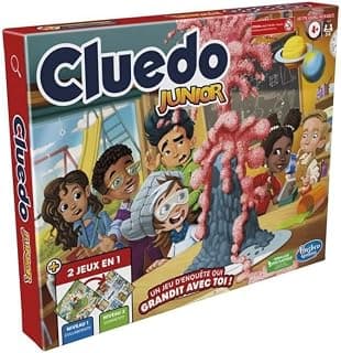 Hasbro Gaming Cluedo Junior Réversible, 2 en 1, Jeu de Détective Cluedo pour Jeunes, Jeu de mystère, Jeux de Société pour Enfants