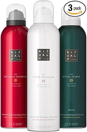 Rituals RITUALS The advantageous pack "Rituals of Sakura, Jing and Ayurveda" | 3 x Shower Foams | Nourishing and Conditioning Shower Gel | Beneficial Pack 3 x 200 ml
