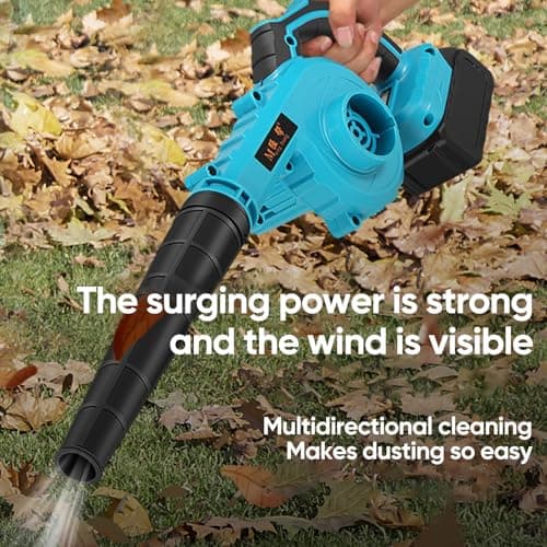 Cordless Leaf Blower for Makita 18V Battery, 2 in 1 Leaf Blower with 7500mAh Battery x2, 5 Speed Control, Vacuum and Garden Blower (7500mAh x2) - Image 3