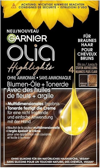 Garnier - Olia Highlights - Permanent Lightening Sweep - No Amonia or Bleaching - Enriched with Pure Clay - Image 1