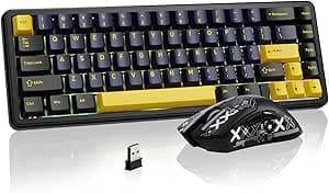 ATTACK SHARK ATTACK SHARK X65 HE Wired Magnetic Keyboard & Mouse Combo Gaming Mouse and R1 Wireless Mouse 59g Ultra-Light (8000Hz, RT 0.01mm, RGB, 65h Battery) – Starry Black