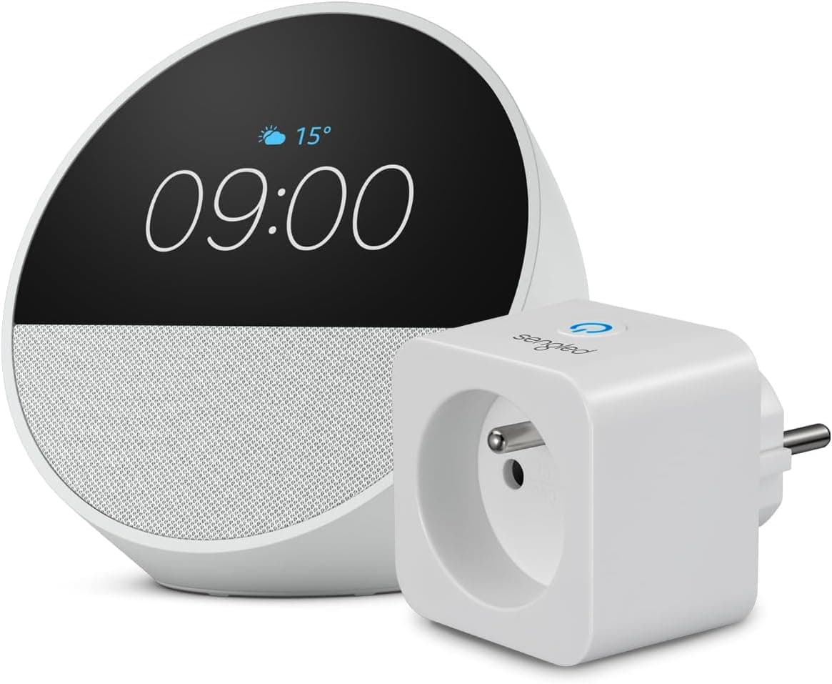 Echo Spot | Blanc + Sengled Smart Plug, Fonctionne avec Alexa - Kit de démarrage Maison connectée - Image 1