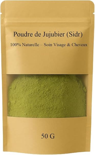 Jujube Powder Sidr from Morocco 50g – Pure and Natural – Hair & Face Care – Ghassoul Vegetal, Gentle Shampoo, Anti-Dandruff – Ideal Travel & Test – Organic Oriental Cosmetics - Image 1