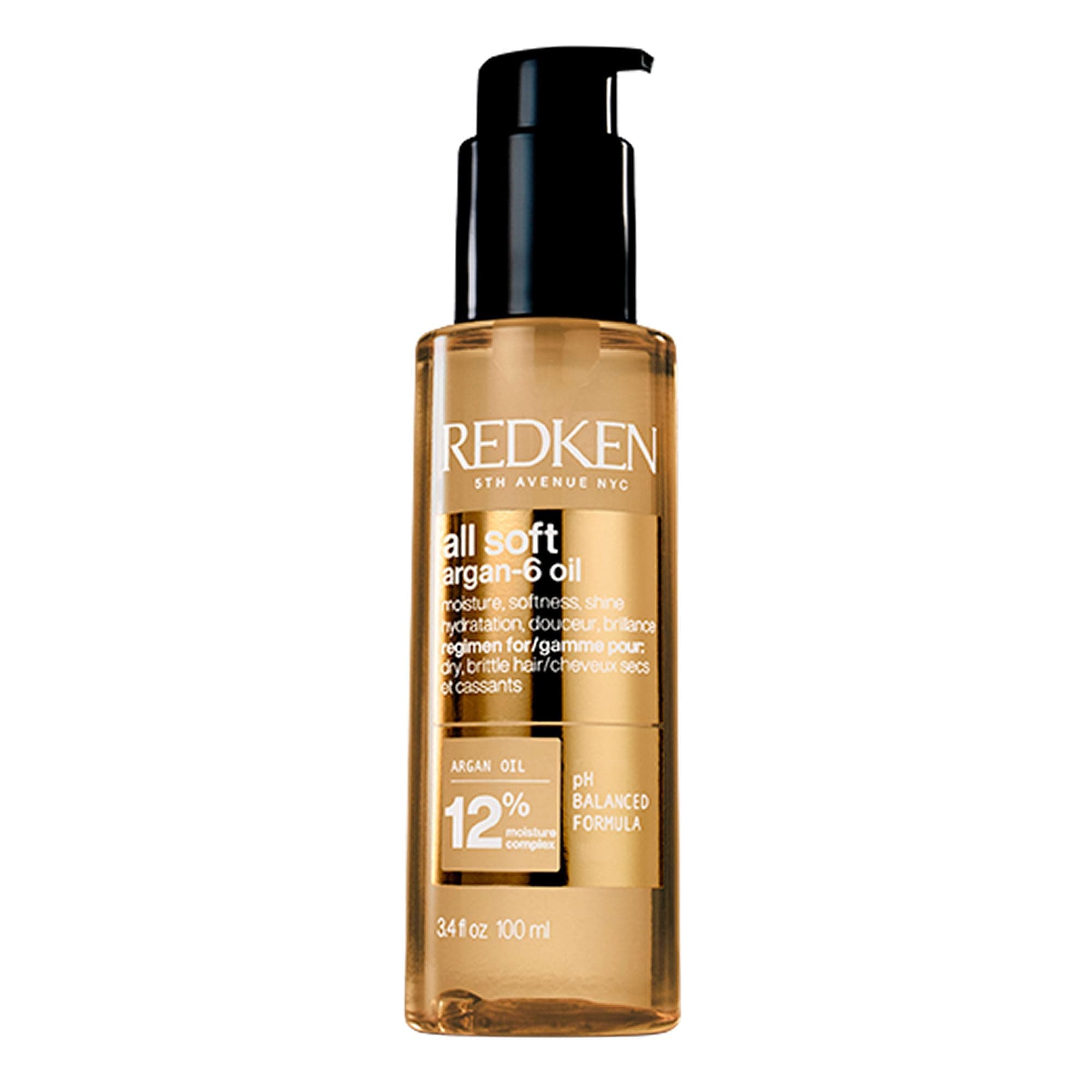 REDKEN - All Soft Concentrated Argan Oil - Nourishing, Smoothing & Moisturizing Hair Care - Reduces Frizz Up to 3 Days* - Soft & Silky Finish - All Hair Types - 100 ml