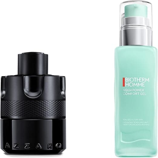 Azzaro The Most Wanted Eau de Parfum Spray for Men, 50 ml + Biotherm Men, Aquapower Comfort Gel for Dry Skin, Moisturising Face Gel for Men, 75 ml - Image 1