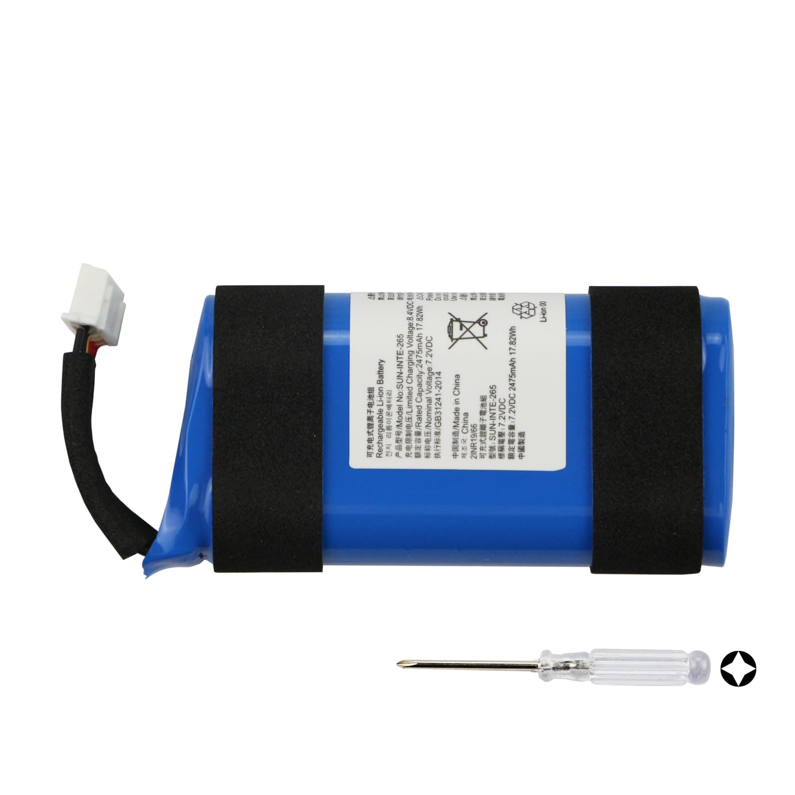 K KYUER SUN-INTE-265 Battery Speaker for JBL PartyBox on-The-Go Powerful Portable Bluetooth Party Speaker Battery with Tools 2475 mAh 7.2 V - Image 1