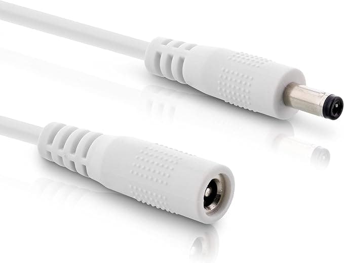 InLine - DC Extension Cable, Universal Power Supply for Amazon Echo Dot, LED Strips, CCTV Cameras, DC Plug 4x1.7mm, White, 1m - Image 1