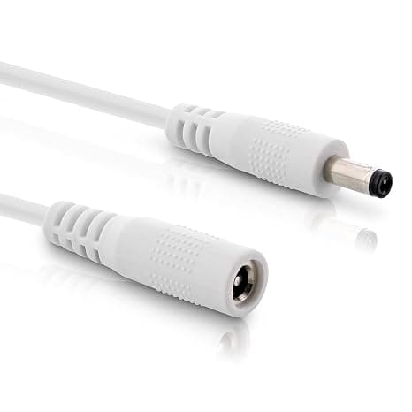 InLine - Universal DC Extension Cable for Amazon Echo Dot LED Strips CCTV Camera DC Male to Female Plug 4x1.7mm White 3m - Image 1