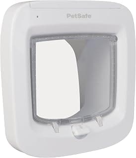 PetSafe Chatière à Puce électronique, accès sélectif pour Votre Chat, empêche Les étrangers d'entrer, Installation Facile, Chats jusqu'à 7 kg, Blanc