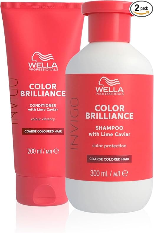 Wella Professionals Invigo Color Brilliance Shampoo for Coloured and Thick Hair and Conditioner - Maintains Radiance and Protection of Hair Colour - 300ml + 200ml - Image 1