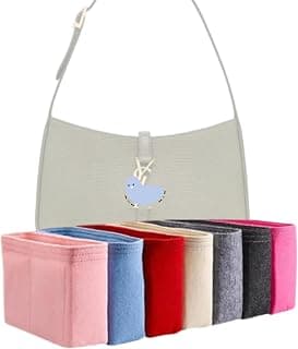 Xoppia Organiseur de sac compatible avec YSL LE 5 À 7 Sac à bandoulière Doublure en feutre pour sac à main pour femme (noir, style A : Exposition)