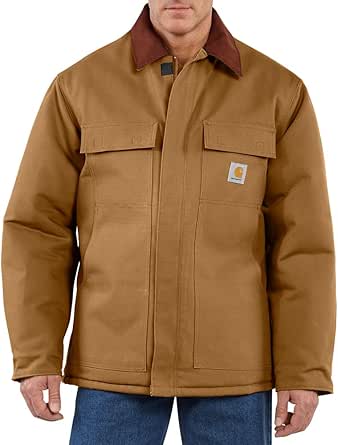 Carhartt C003 Mens Duck Coat Loose Fit Traditional Coat, Brown, L