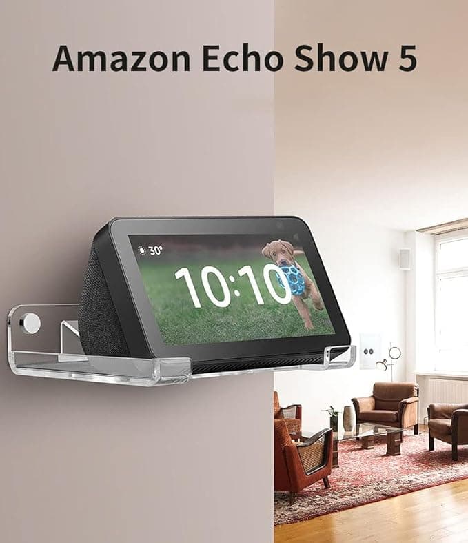 for Amazon Echo Show 5 (1st & 2nd Gen) Echo Show 5 Stand Wall Mount, Echo Show 5 Storage Rack (Amazon Echo Show 5, Transparent) E002