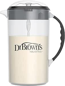 Dr. Brown's Baby Formula Mixing Jug with Adjustable Cap, Lockable Lid and Drip Free Pourer, 940 g, BPA Free, Black
