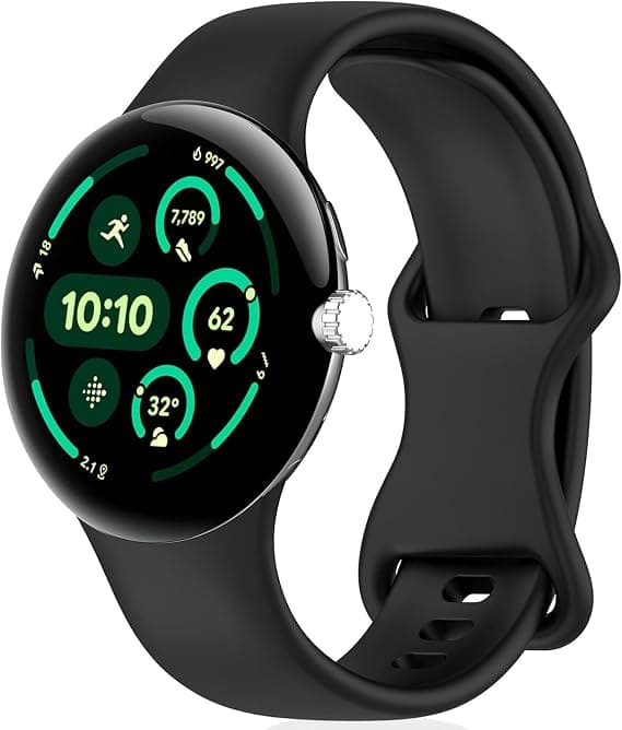 Silicone Strap Compatible with Google Pixel Watch 4 41mm/3 41mm/2/1/Pixel Watch 4 45mm/3 45mm, Replacement Band, Adjustable Sport Strap for Men and Women - Image 1