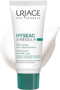 Uriage Hyseac 3-Regul+ Global Anti-Blemish Care - 6.8% AHA and Zinc - Reduces Pimples, Limits Marks and Recurrences - Rebalances the Acne Microbiome - High Tolerance - 40 ml - Image 1