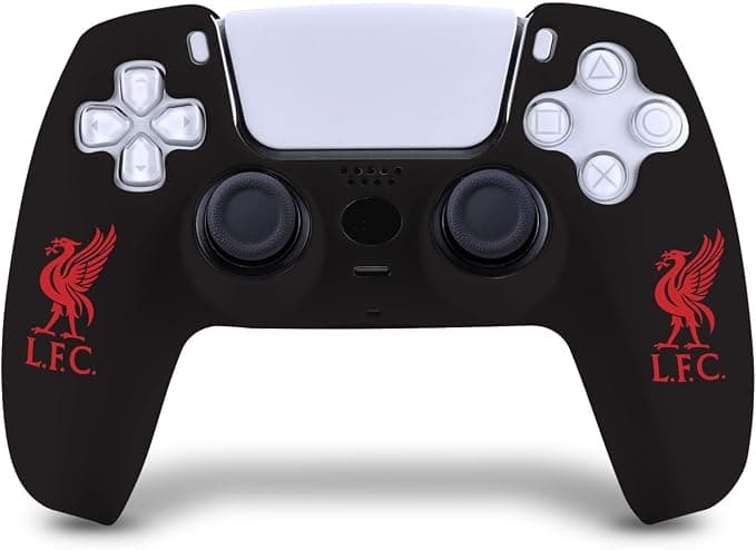 Head Case Designs Officially Licensed Liverpool Football Club Red Liverbird Logo Black Silicone Skin Case for Game Controller Compatible with PS5 Sony DualSense Controller - Image 1