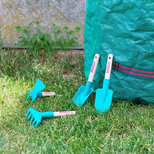 Theo Klein 2735 Bosch Hand Gardening Tool Set I Includes Spade, Rake, Shovel and Hoe I Anti-UV I Hanging Holes I Toy for Children from 3 Years Old - Image 3