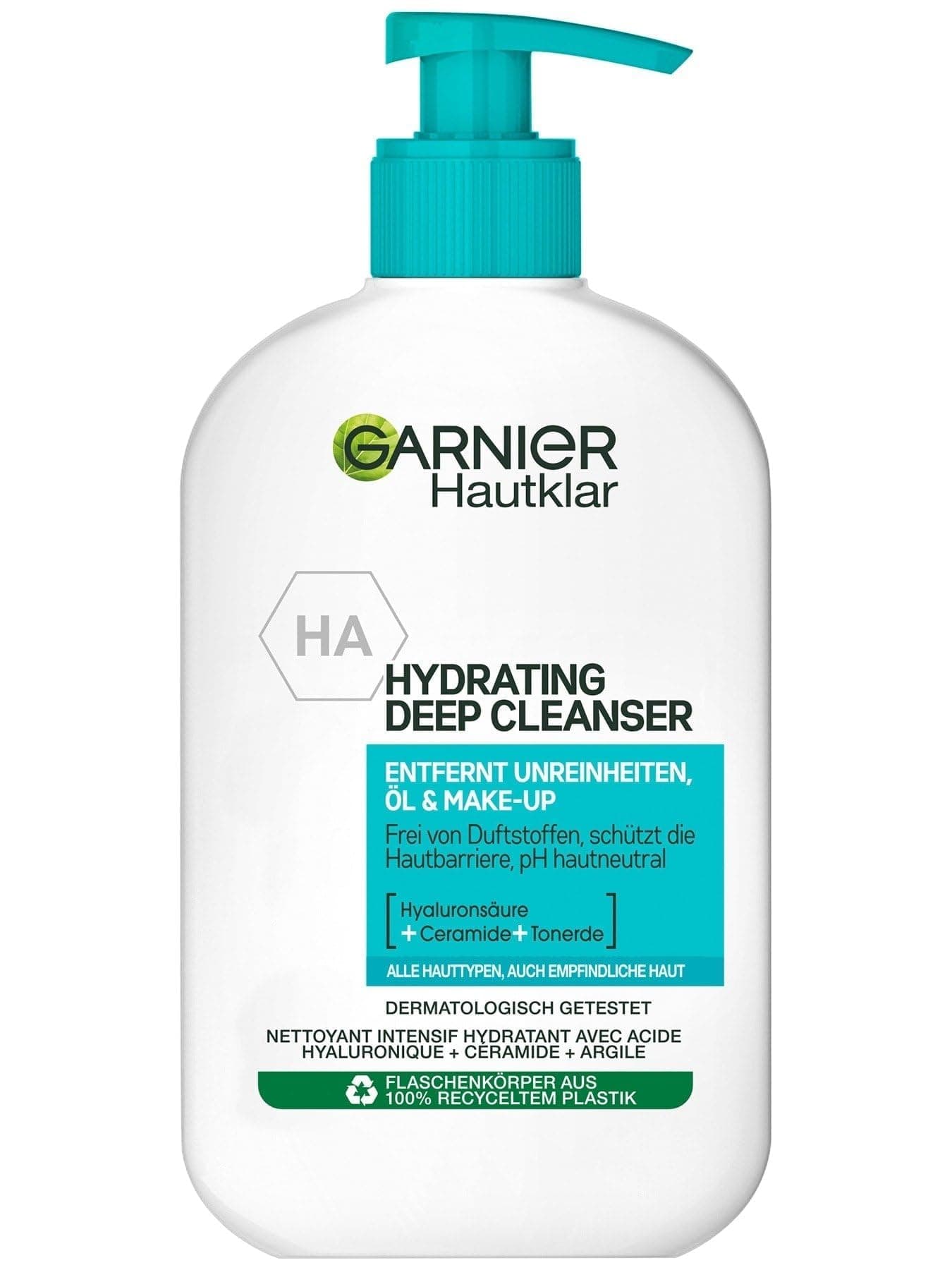 Garnier Nettoyant pour le visage - Élimine les impuretés - Huile et maquillage - Avec acide hyaluronique, céramique et argile - 1 x 250 ml - Image 3